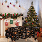 White And Orange Aboriginal Dot Print Tablecloth