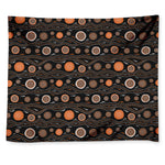 White And Orange Aboriginal Dot Print Tapestry