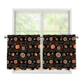 White And Orange Aboriginal Dot Print Tier Curtains