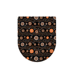 White And Orange Aboriginal Dot Print Toilet Lid Cover