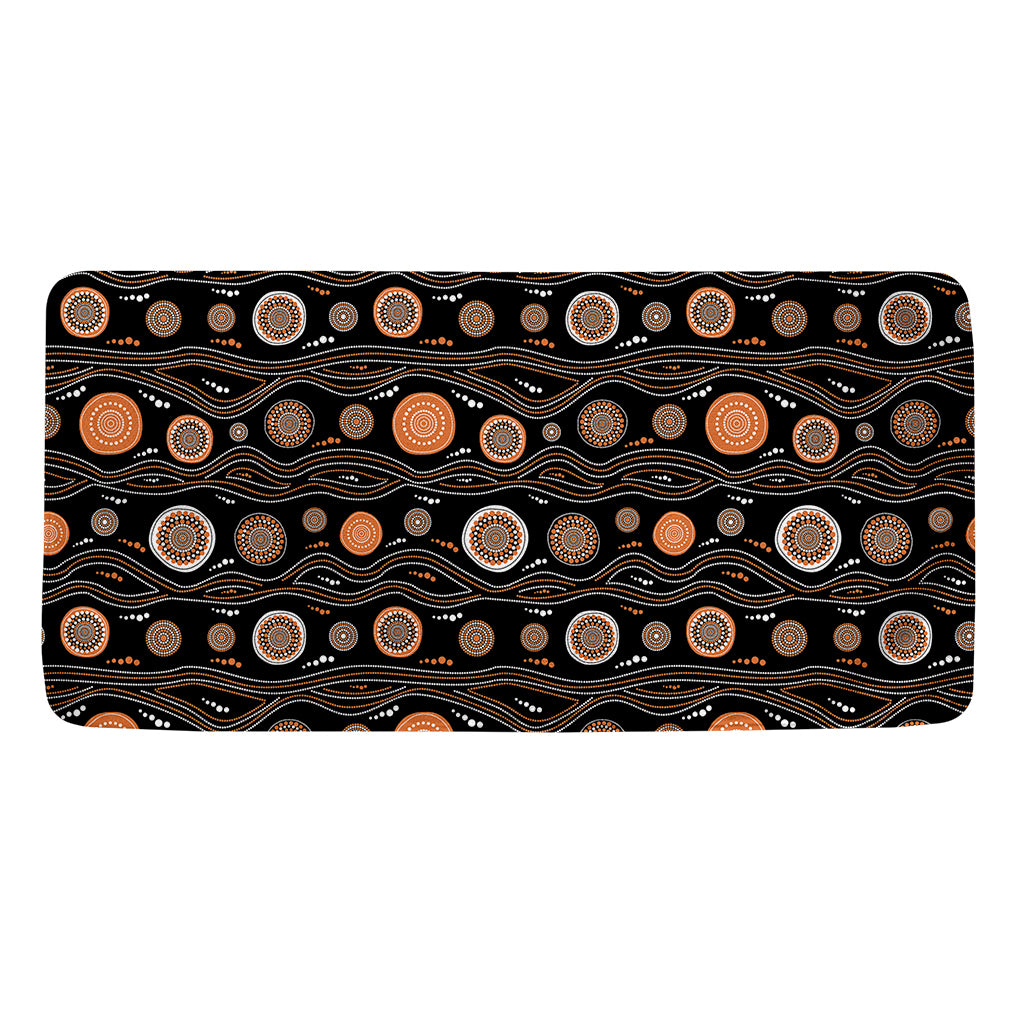 White And Orange Aboriginal Dot Print Towel