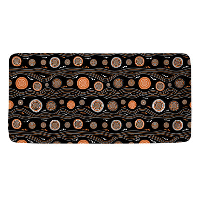 White And Orange Aboriginal Dot Print Towel
