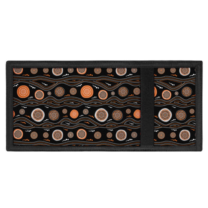 White And Orange Aboriginal Dot Print Trifold Wallet