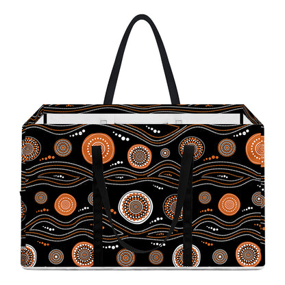 White And Orange Aboriginal Dot Print Utility Tote Bag
