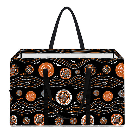 White And Orange Aboriginal Dot Print Utility Tote Bag