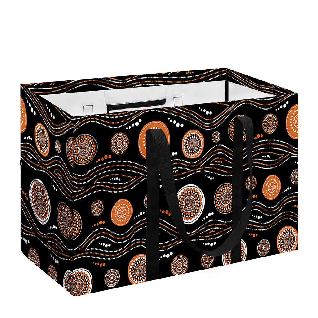 White And Orange Aboriginal Dot Print Utility Tote Bag