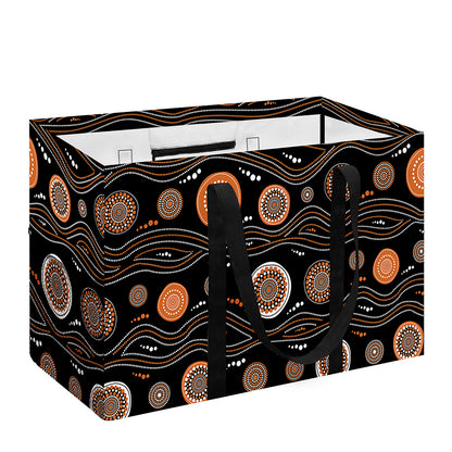 White And Orange Aboriginal Dot Print Utility Tote Bag