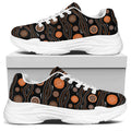 White And Orange Aboriginal Dot Print White Chunky Shoes