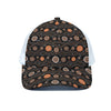 White And Orange Aboriginal Dot Print White Mesh Trucker Cap