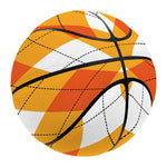 White And Orange Argyle Pattern Print Basketball
