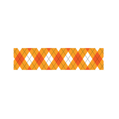 White And Orange Argyle Pattern Print Bed Runner