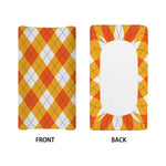White And Orange Argyle Pattern Print Changing Pad Cover