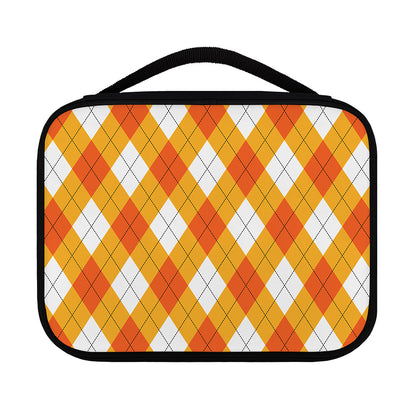 White And Orange Argyle Pattern Print Classic Bible Case
