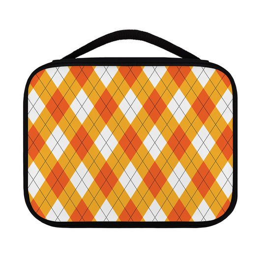 White And Orange Argyle Pattern Print Classic Bible Case