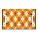 White And Orange Argyle Pattern Print Golf Cart Seat Cover