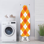 White And Orange Argyle Pattern Print Ironing Board Cover