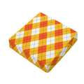 White And Orange Argyle Pattern Print Outdoor Seat Cushion Cover