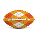White And Orange Argyle Pattern Print Rugby Ball