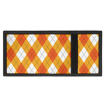 White And Orange Argyle Pattern Print Trifold Wallet