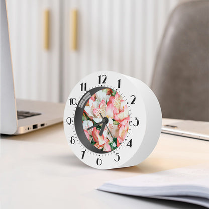 White And Pink Alstroemeria Print Alarm Clock