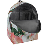 White And Pink Alstroemeria Print Backpack
