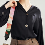 White And Pink Alstroemeria Print Bag Strap