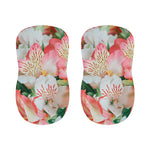 White And Pink Alstroemeria Print Bar Stool Covers
