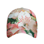 White And Pink Alstroemeria Print Baseball Cap