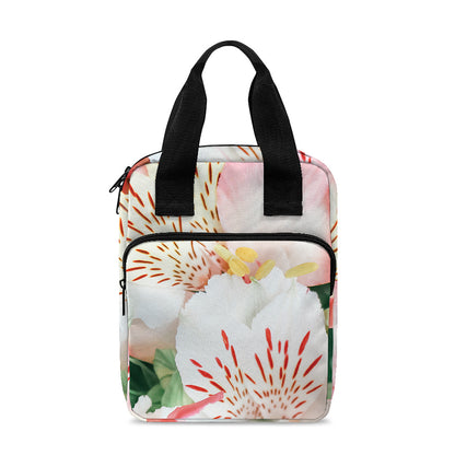 White And Pink Alstroemeria Print Bible Tote Bag