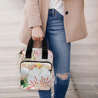 White And Pink Alstroemeria Print Bible Tote Bag