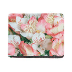 White And Pink Alstroemeria Print Bifold Wallet