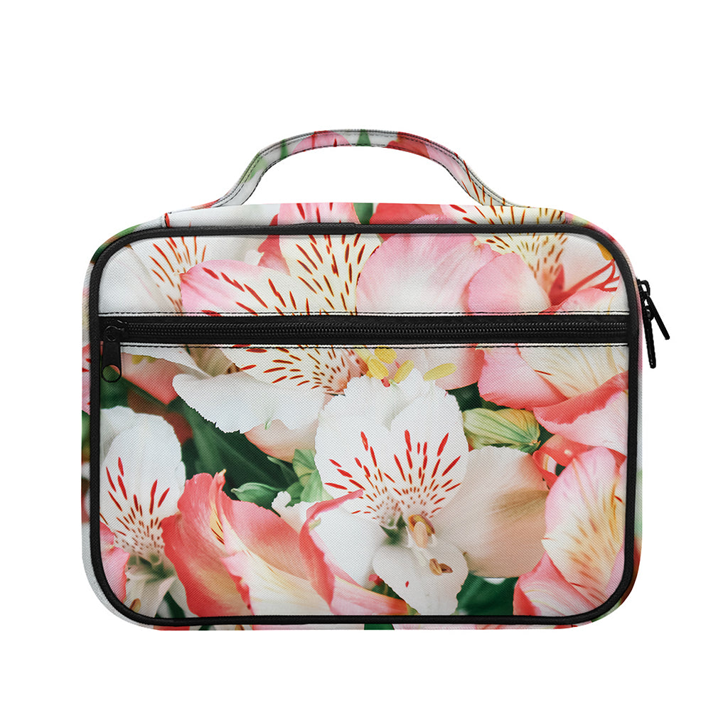 White And Pink Alstroemeria Print Briefcase Bible Bag