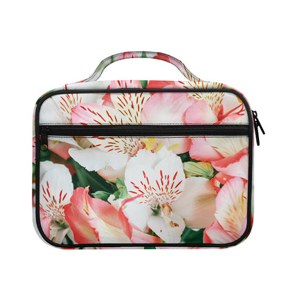 White And Pink Alstroemeria Print Briefcase Bible Bag
