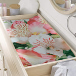White And Pink Alstroemeria Print Changing Pad Cover
