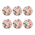 White And Pink Alstroemeria Print Coaster Set