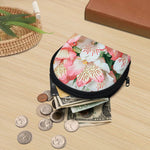 White And Pink Alstroemeria Print Coin Purse