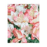 White And Pink Alstroemeria Print Curtain