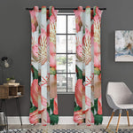 White And Pink Alstroemeria Print Curtain