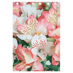 White And Pink Alstroemeria Print Curtain