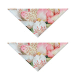 White And Pink Alstroemeria Print Dog Bandana