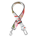 White And Pink Alstroemeria Print Dog Seat Belt