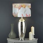 White And Pink Alstroemeria Print Drum Lamp Shade