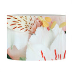 White And Pink Alstroemeria Print Drum Lamp Shade