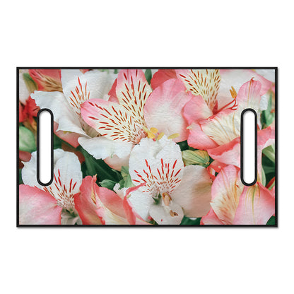 White And Pink Alstroemeria Print Golf Cart Seat Cover
