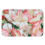 White And Pink Alstroemeria Print Indoor Door Mat