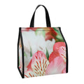 White And Pink Alstroemeria Print Insulated Lunch Tote