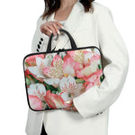 White And Pink Alstroemeria Print Laptop Sleeve With Handle