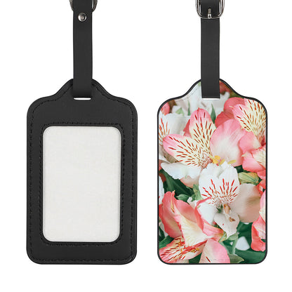 White And Pink Alstroemeria Print Luggage Tag