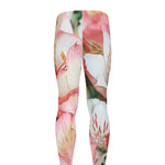 White And Pink Alstroemeria Print Men's leggings