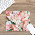 White And Pink Alstroemeria Print Mouse Pad